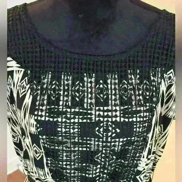 CATO Black & Crème Aztec Print Round Neck Sleeveless Maxi Dress - Picture 2 of 8